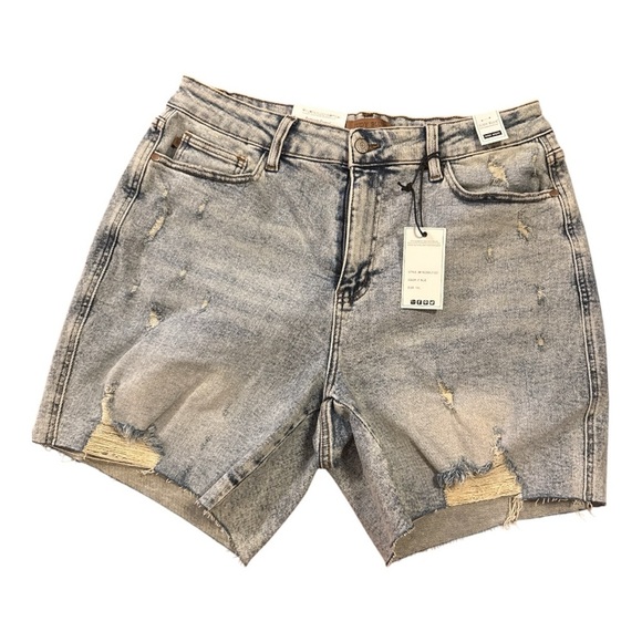 JUDY BLUE JEANS  Distressed Denim Shorts - Picture 1 of 3